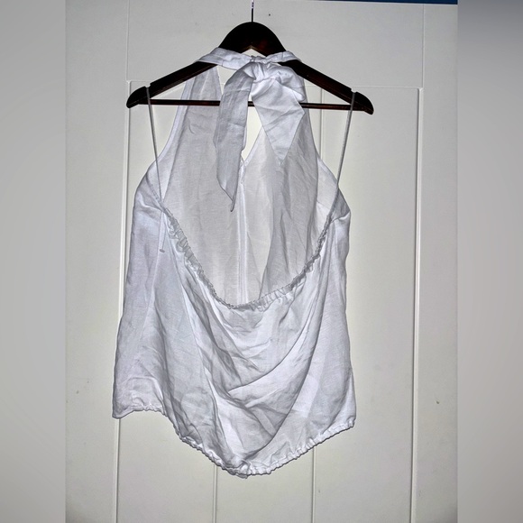 INC International Concept Women Linen Blend Halter Neck Sleeveless Top XL Beach - Picture 2 of 9